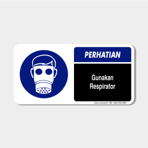 Rambu  Perhatian - Gunakan Pelindung Pernafasan
