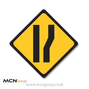 Rambu Lalu Lintas Peringatan Pelebaran Badan Jalan Di Bagian Kanan