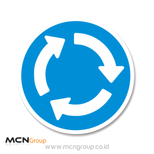 Rambu Lalu Lintas Perintah Mengikuti Arah Yang Ditunjukkan Saat Memasuki Bundaran