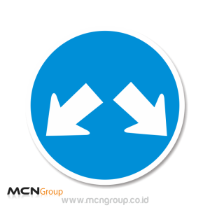 Rambu Lalu Lintas Perintah Pilihan Memasuki Salah Satu Jalur Atau Lajur Yang Ditunjuk