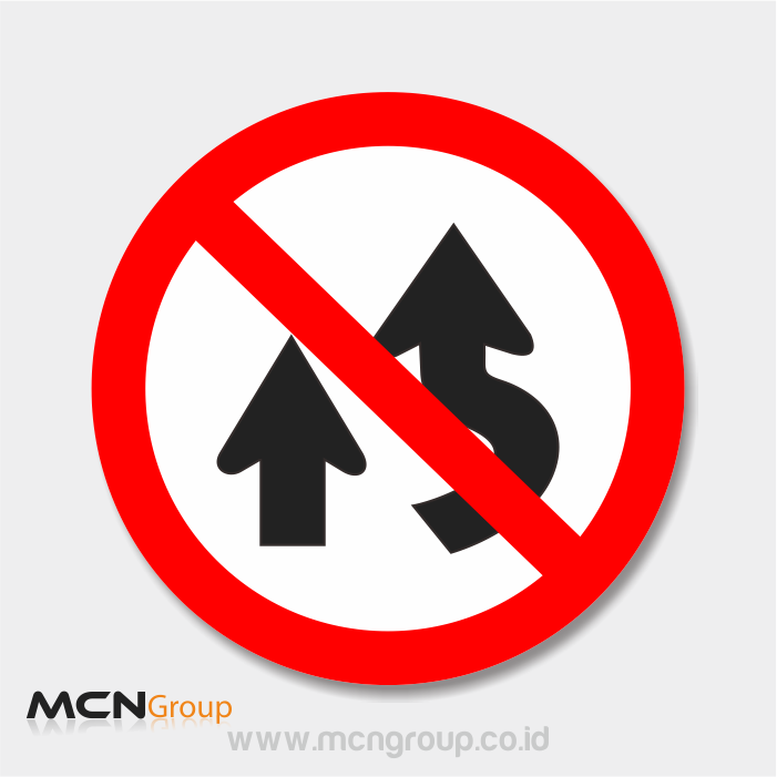 Rambu Lalu Lintas Dilarang Menyalip Kendaraan Lain